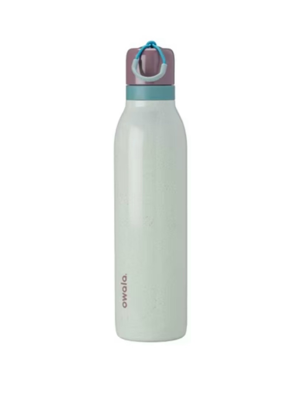 Owala Mint Green confetti Stainless Water Bottle with Purple Cap 24oz